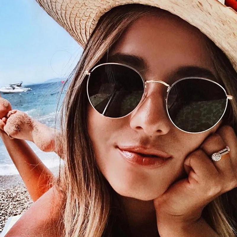 
Luxury Brand Design Round Sunglasses Women Men Italy Designer Cheap Vintage Retro Mirror Sun Glasses For Female Ladies Sunglass 