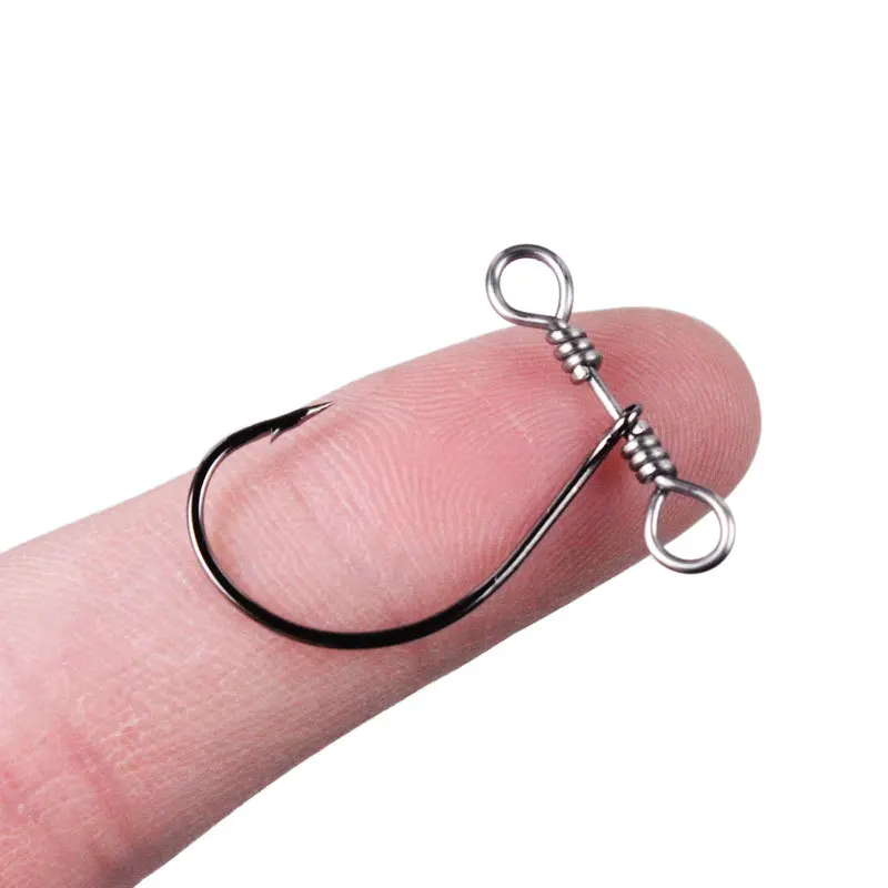 1# 4# 6# High Carbon Steel Drop Shot Hooks in-line Drop Shot Rig and Swivels