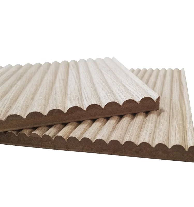 Горячая Распродажа 3D Художественная текстура дерево mdf волнистая настенная панель