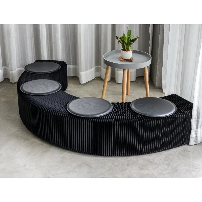 6 persons 28cm Height kraft honeycomb folding  paper bench for fair couch living room Bench