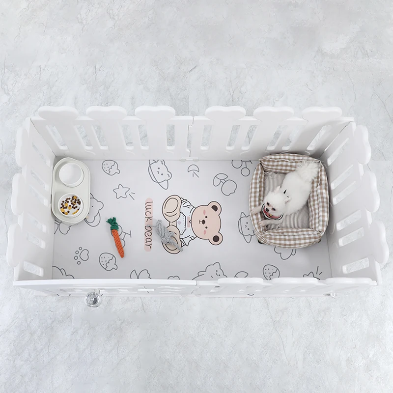 Distribution 2022 cheap fashion washable folding portable plastic pet crate fence puppy gate dog playpen for medium dogs