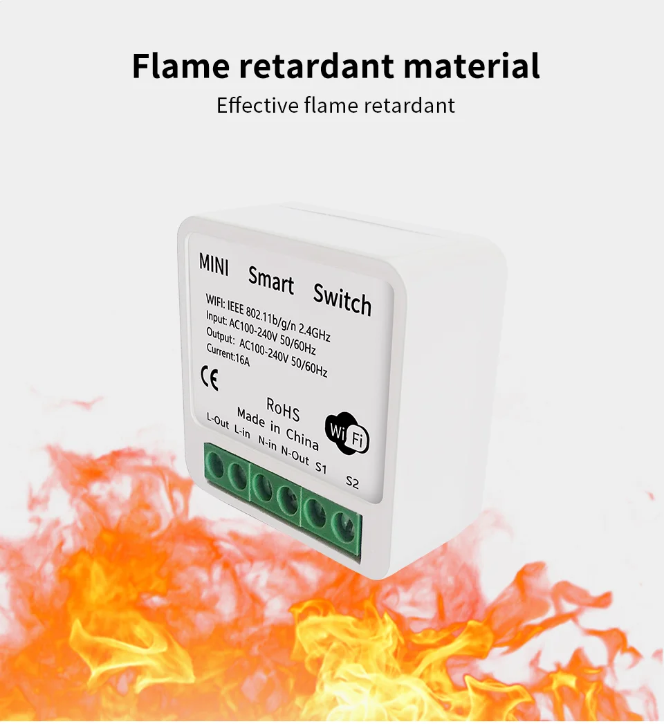 1 Gang 2 Way DIY Dimmer Mini WIFI Switch LED WiFi Dimmer Module Relay APP Remote Control 1 Way Smart Tuya  Dimmable Light Switch