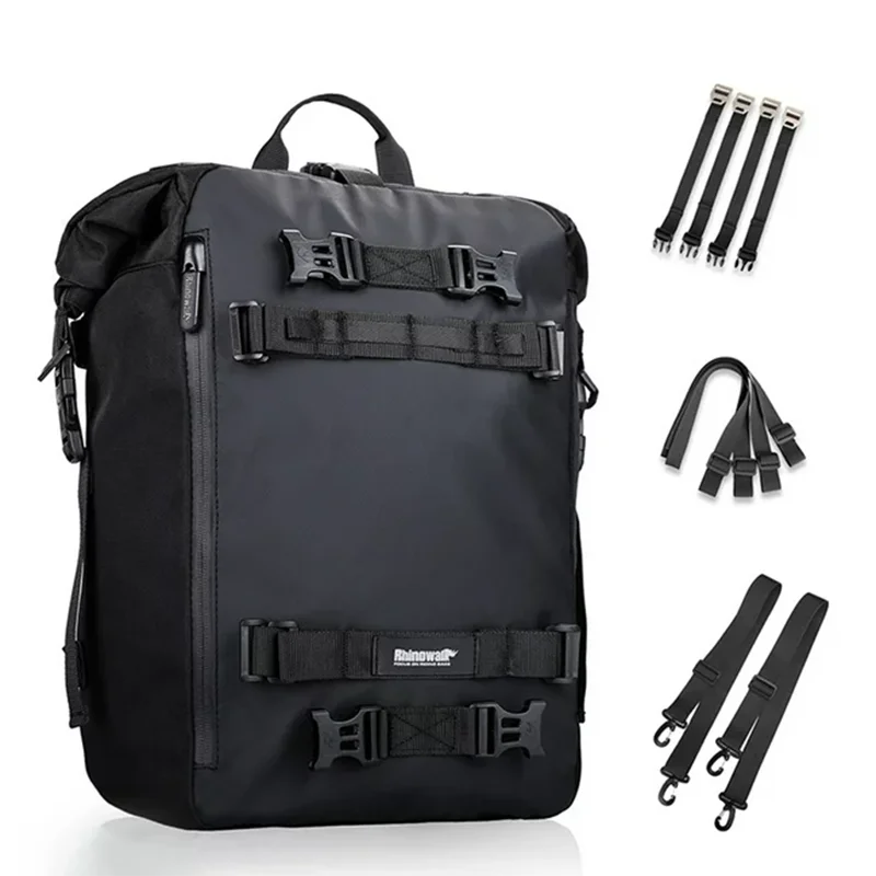 Лидер продаж от производителя Aauerka, черный седельный бак для мотоцикла черного цвета, мягкий водонепроницаемый багажный пакет