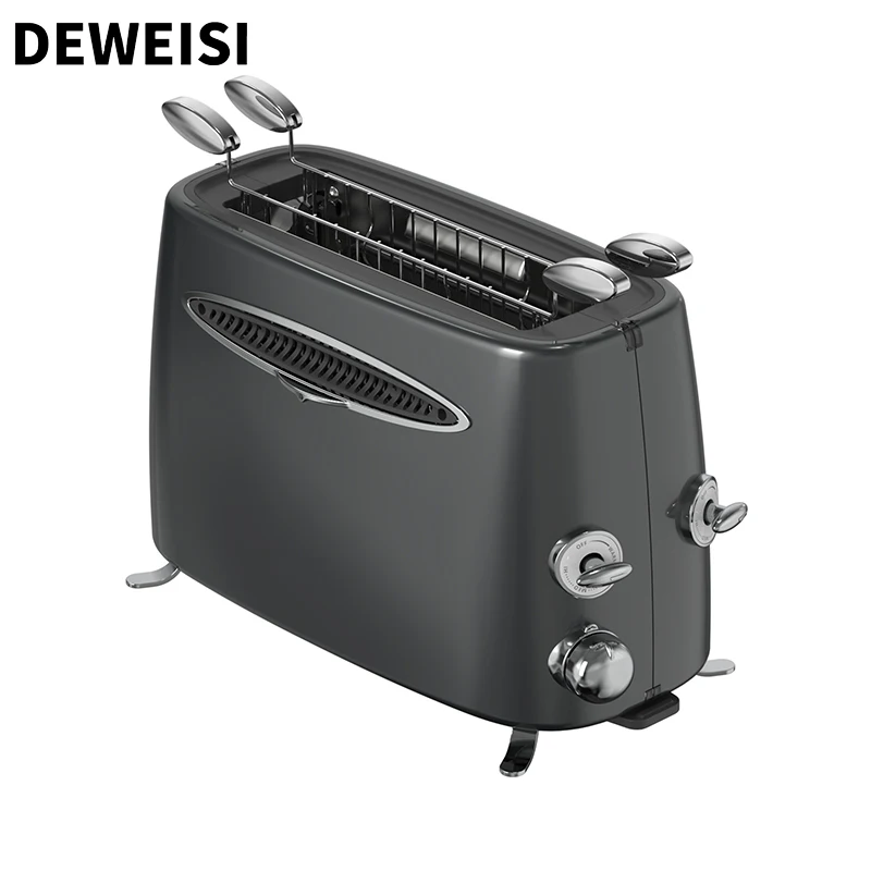 DEWEISI 2 slice stainless steel toaster extra wide slots for toasting bagels breads waffles countertop kitchen essentials