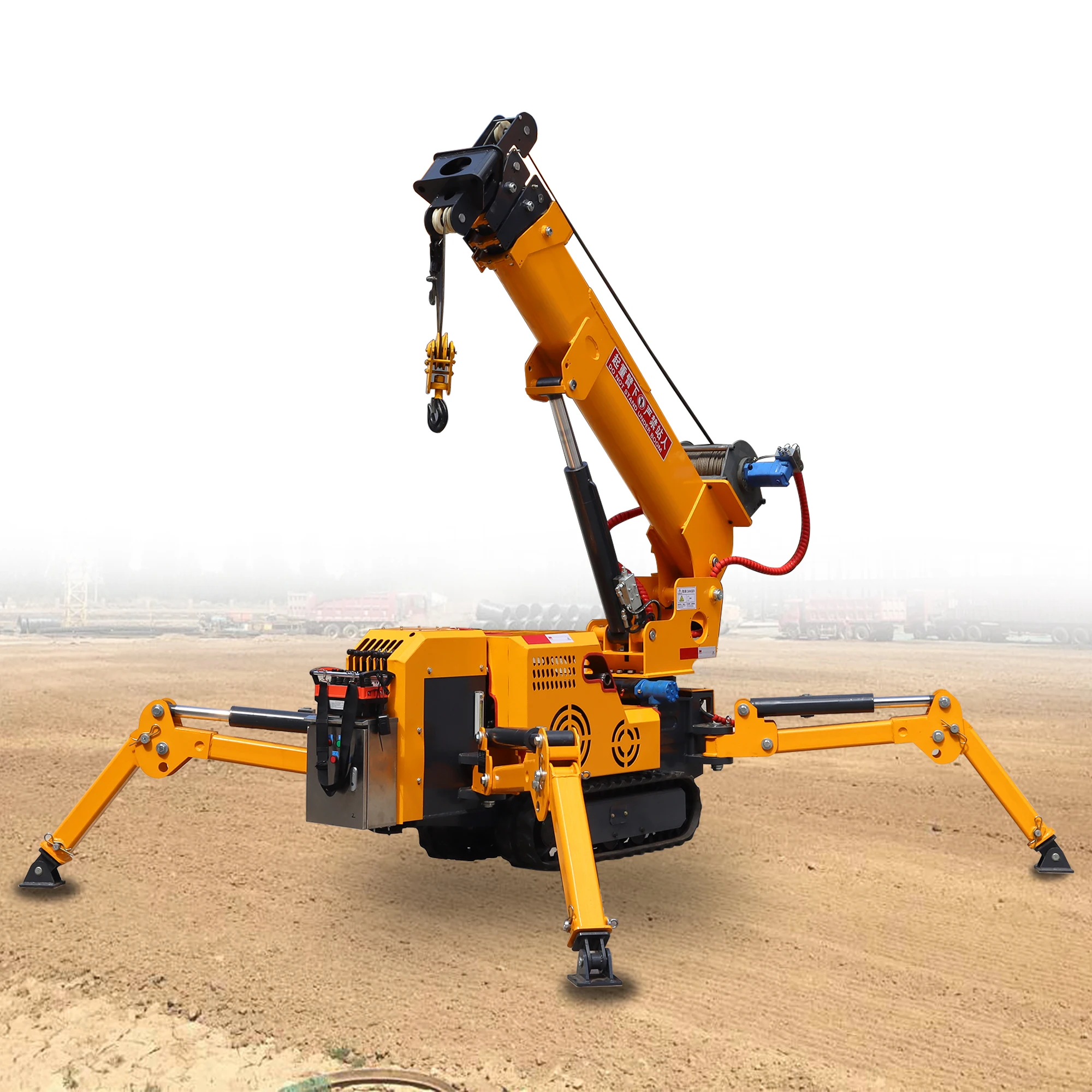 Mini spider crane with human basket can be used for aerial work