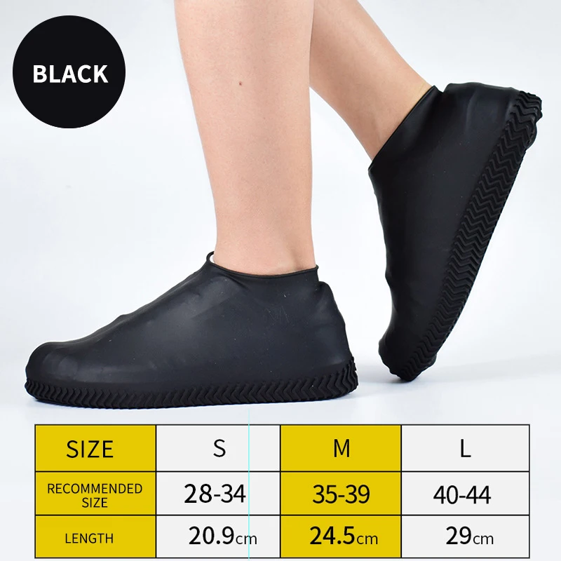 Waterproof  Silicone Shoe Covers Reusable Shoe Cover Non-slip Durable Elastic Low top Rain Cover Protection for Men Women