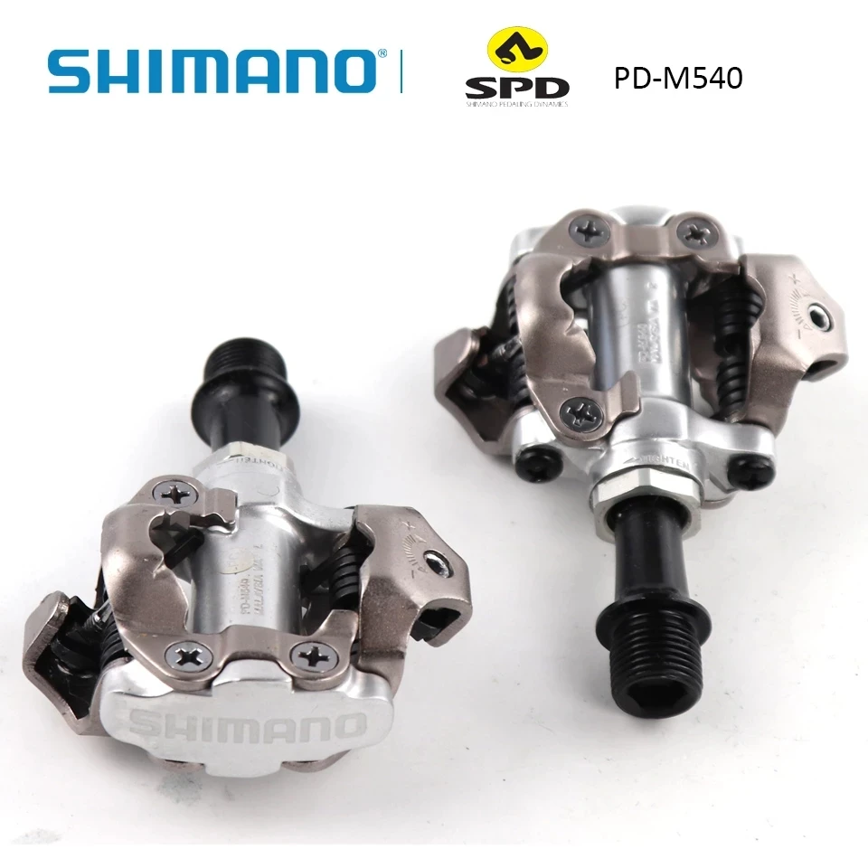 SHIMANO PD M540 SPD Pedal Chrome-Moly & Aluminum Compact MTB Bike Bicycle Cycling Self-Locking Pedal Wit SM-SH51 Cleats Original