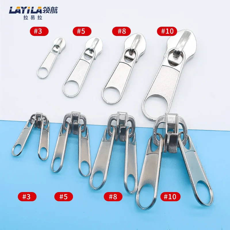 Hot Sale General-purpose Non Lock Custom Engraved Double Slider Zipper Puller Nylon