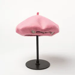 Custom Embroidery Logo Plain New Pattern Wool Beret Painter Hat Ladies Fashion Embroidered French Beret Hat For Women