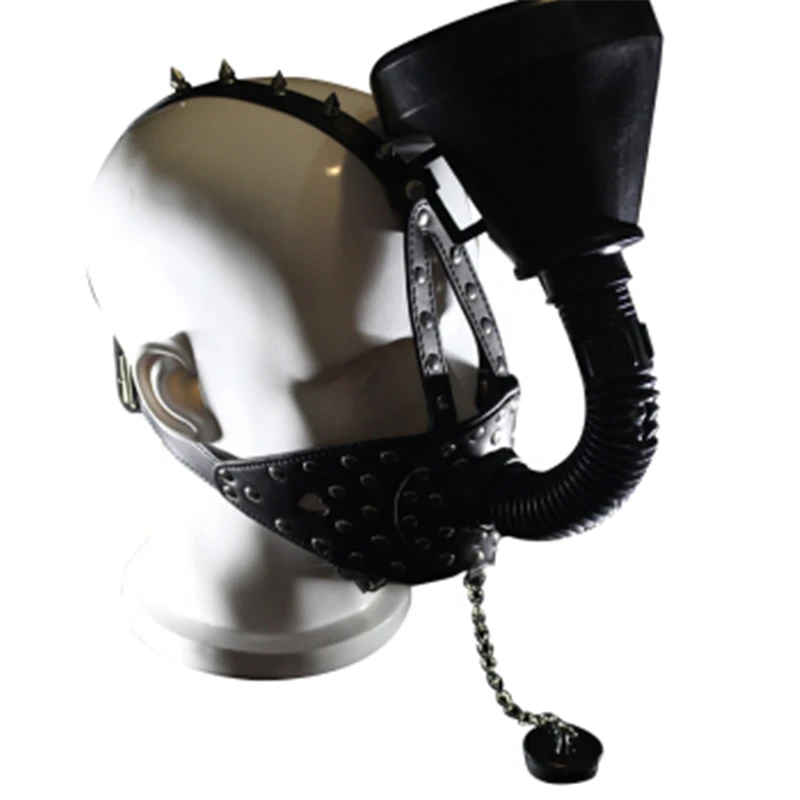 Кожаный Бандаж с заклепками кляп с замком удерживающий кляп для рта с воронкой