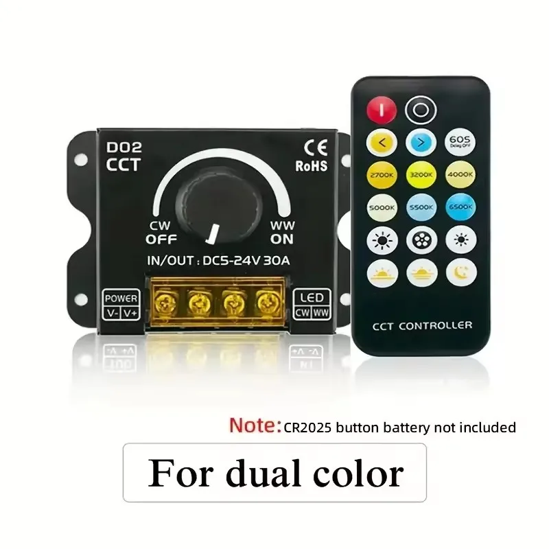 led Switch Dimmer 12V-24V 30A PWM Dimming Controller, Adjustable Brightness Light Switch Dimmer Controller for LED Strip Light