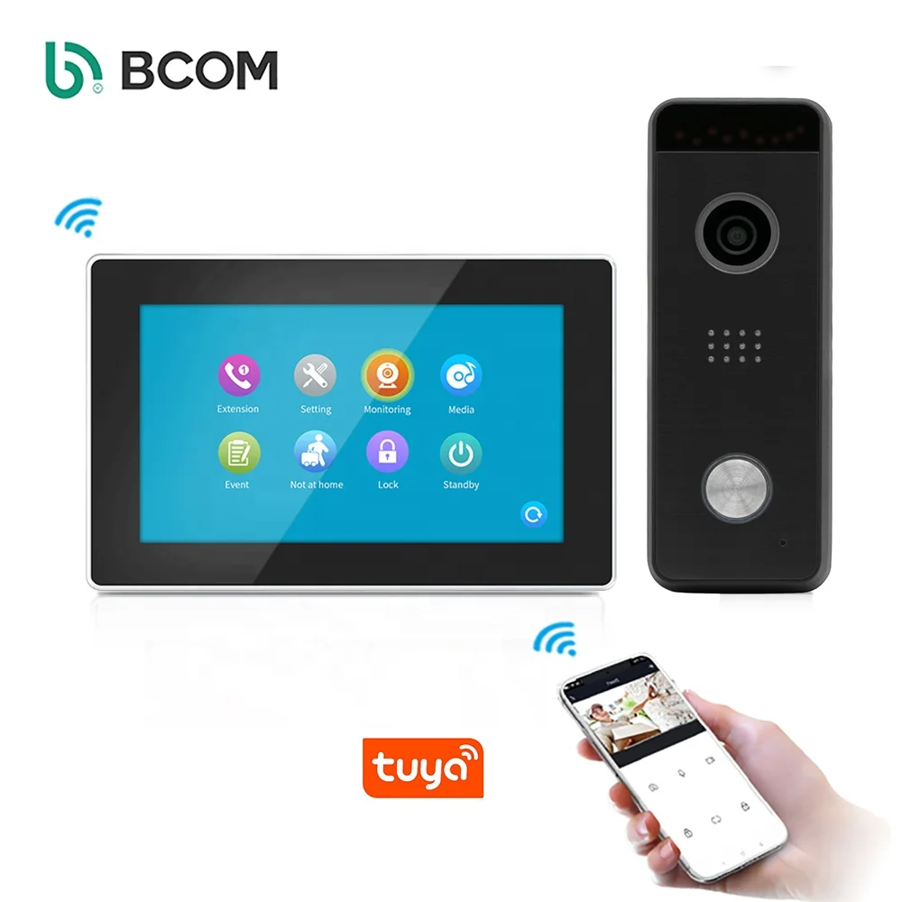 Bcomtech visual door bell 1080P wifi smart tuya ip video doorbell with 10inches monitor