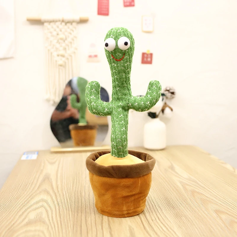 Dancing Cactus Electron Plush Toy Soft Plush Doll Babies Cactus That Can Sing And Dance Voice Interactive Cactus Plush Toy