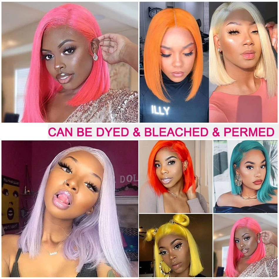 Fuxin Ginger Bob Wig Straight Short Human Hair Wigs for Black Women Raw Peruvian Virgin Hair Hot Selling Bob Wigs with Baby Hair