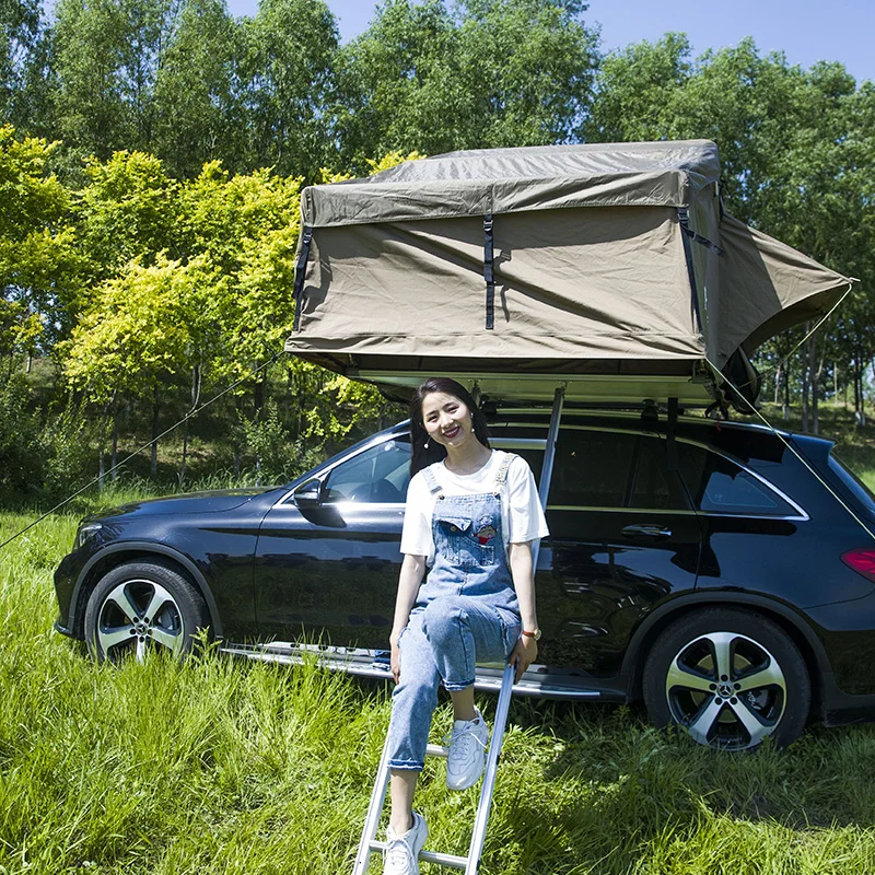 camping clam shell automatic canvas aluminum car roof top tent