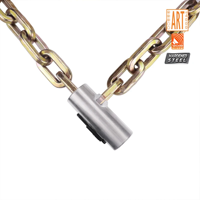 120Db Alarm Anti Theft Security Bicycle Chain lock 12mm reinforced hardened Smart motorcycle chain lock