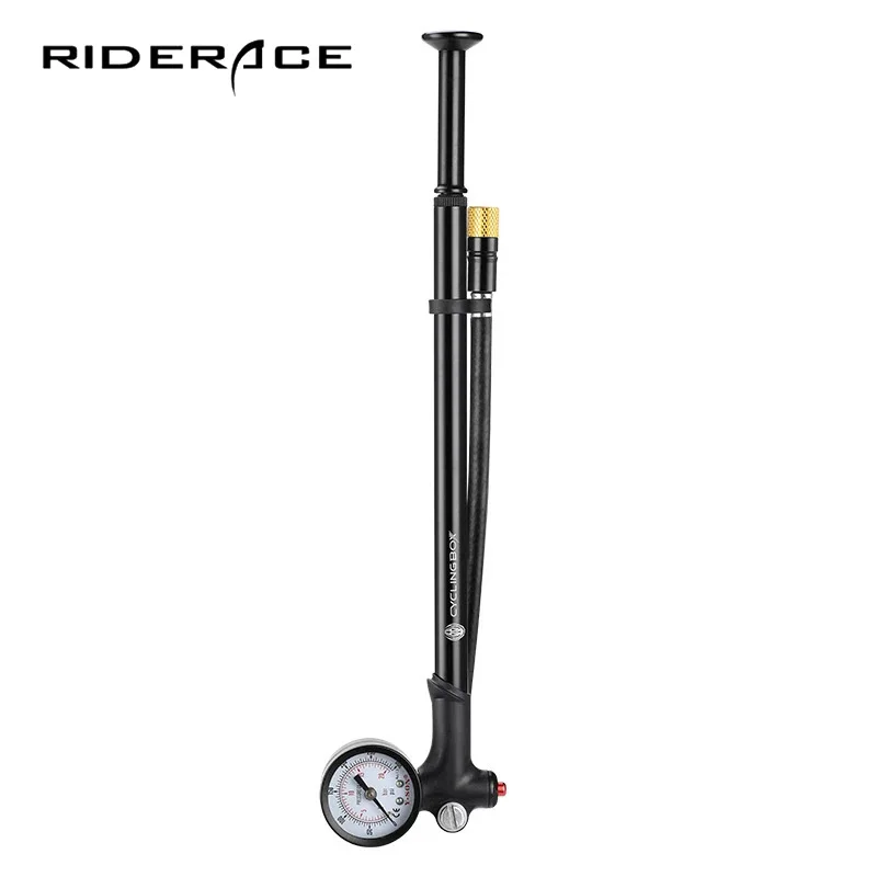 RIDERACE Bike High-pressure 120PSI Air Pump Mountain Bicycle Portable Pump With Gauge For Fork & Rear Suspension Shock Absorber