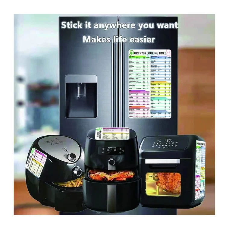 Customized Home Kitchen with Cooking Temperature Recipe Measuring Air Fryer Magnetic Cheat Sheets Fridge Magnet