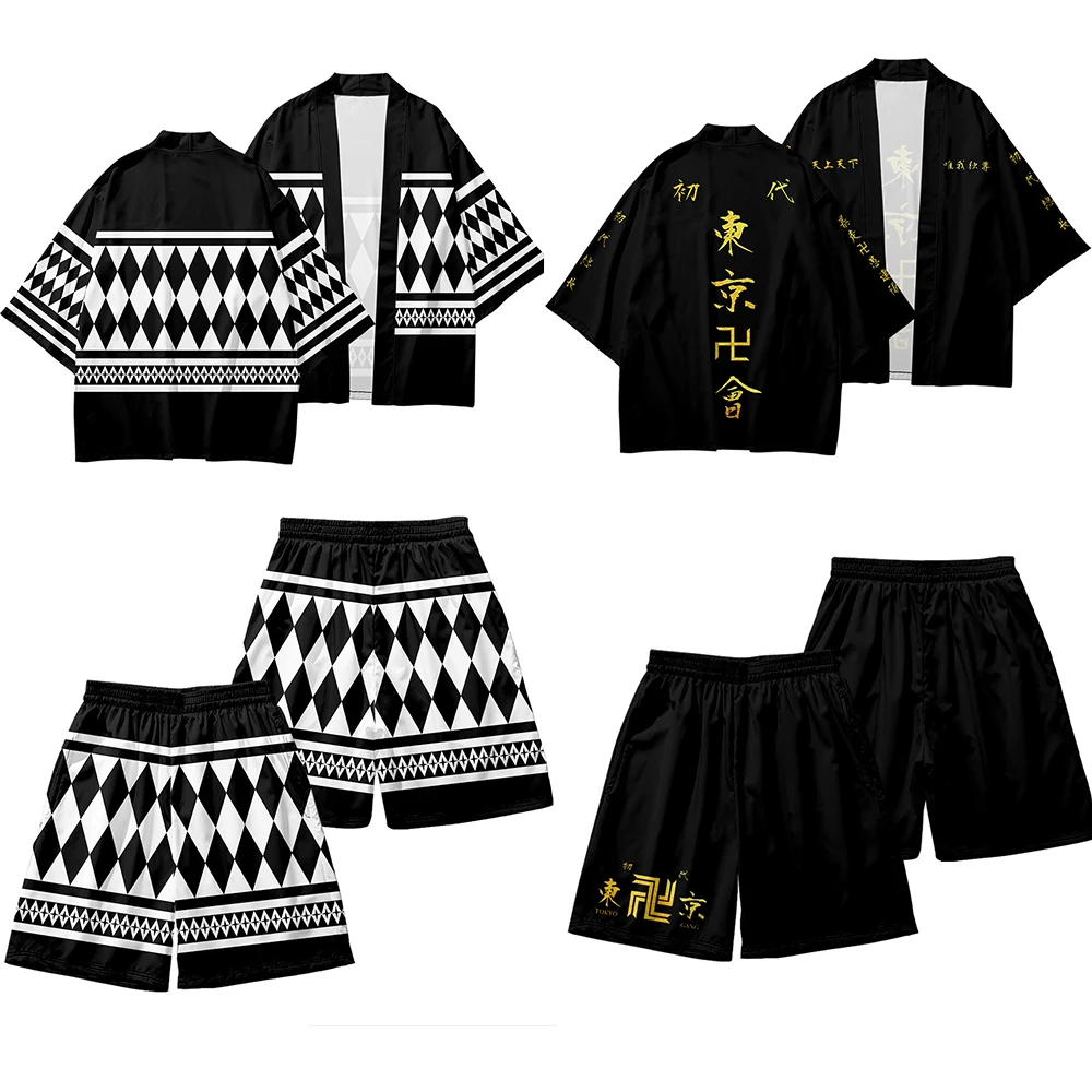 Кимоно для косплея Hanagaki Takemichi Ken Ryuguji Haori с рисунком из аниме Токио пальто куртка Мужская футболка коротким рукавом на Хэллоуин
