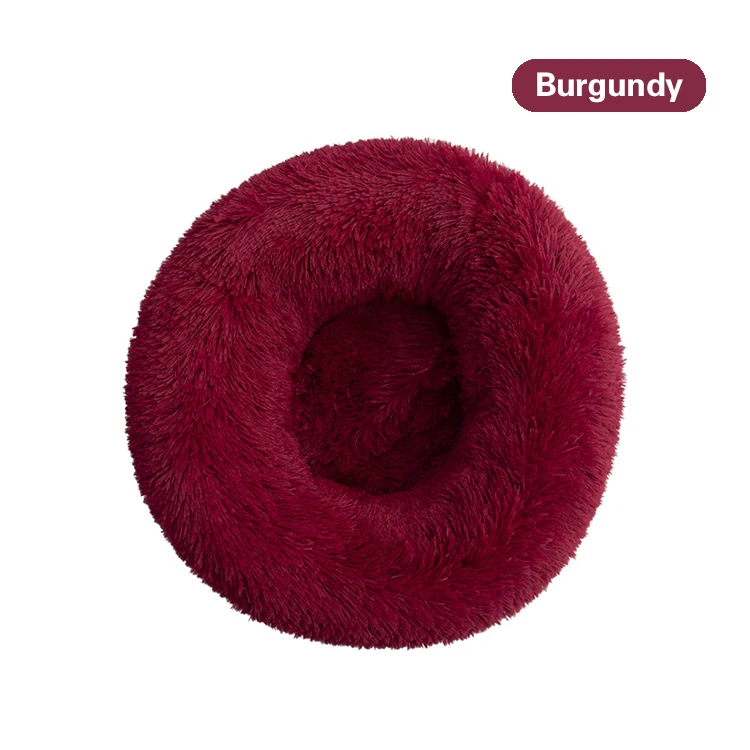 Custom Washable Best Round Long Faux Fur Removable non-slip Pet Bed Manufacturer Outdoor Cat
