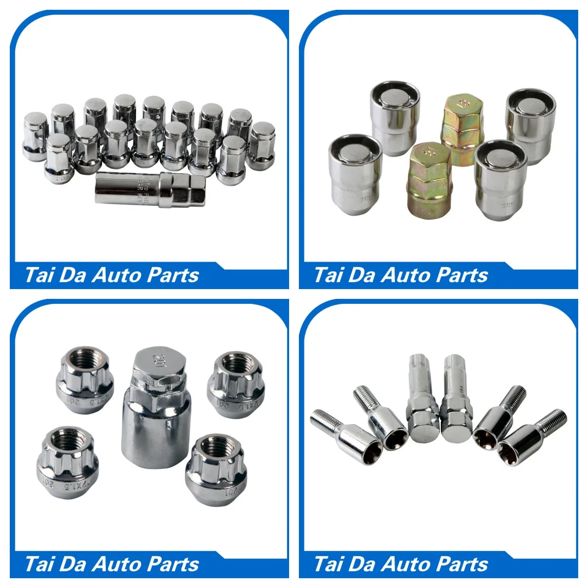 Chrome plating 10.9 12.9 grade M14*1.25 conical seat 17mm hex wheel lug bolts