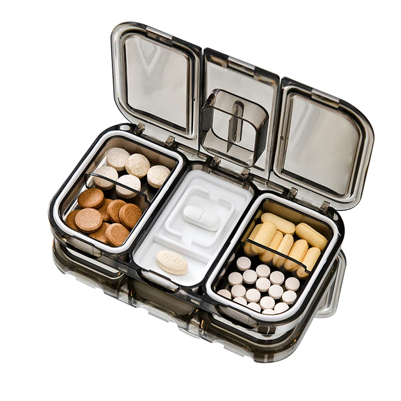 2022Wholesale clear plastic tablet cutting box for home and travel  pill storage