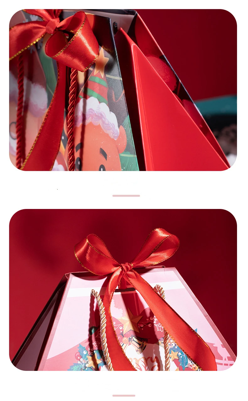 Wholesale Recyclable Promotional Custom Printed Packaging Gift Christmas Paper Bag With Handle