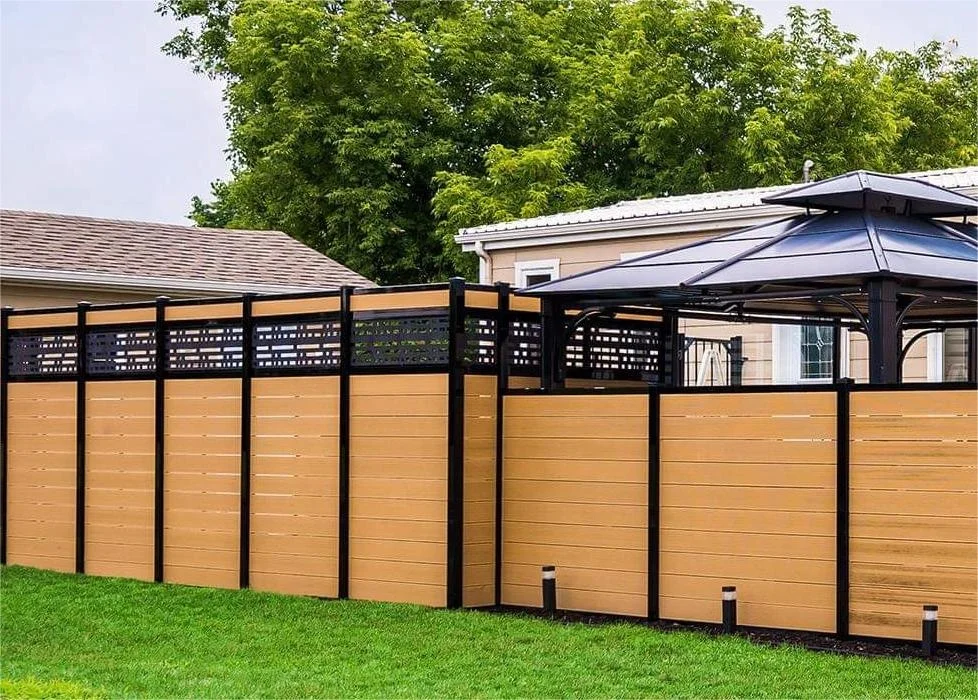 Composite WPC Plastic pvc wood modern outdoor garden privacy wpc house composite yard fence panel board
