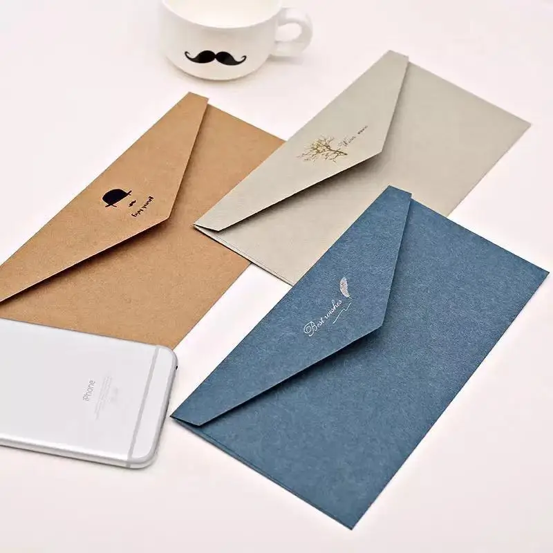 Creative 22 x 11cm colorful Envelopes with Gold Foil stamp Packaging Envelope for Gift Card