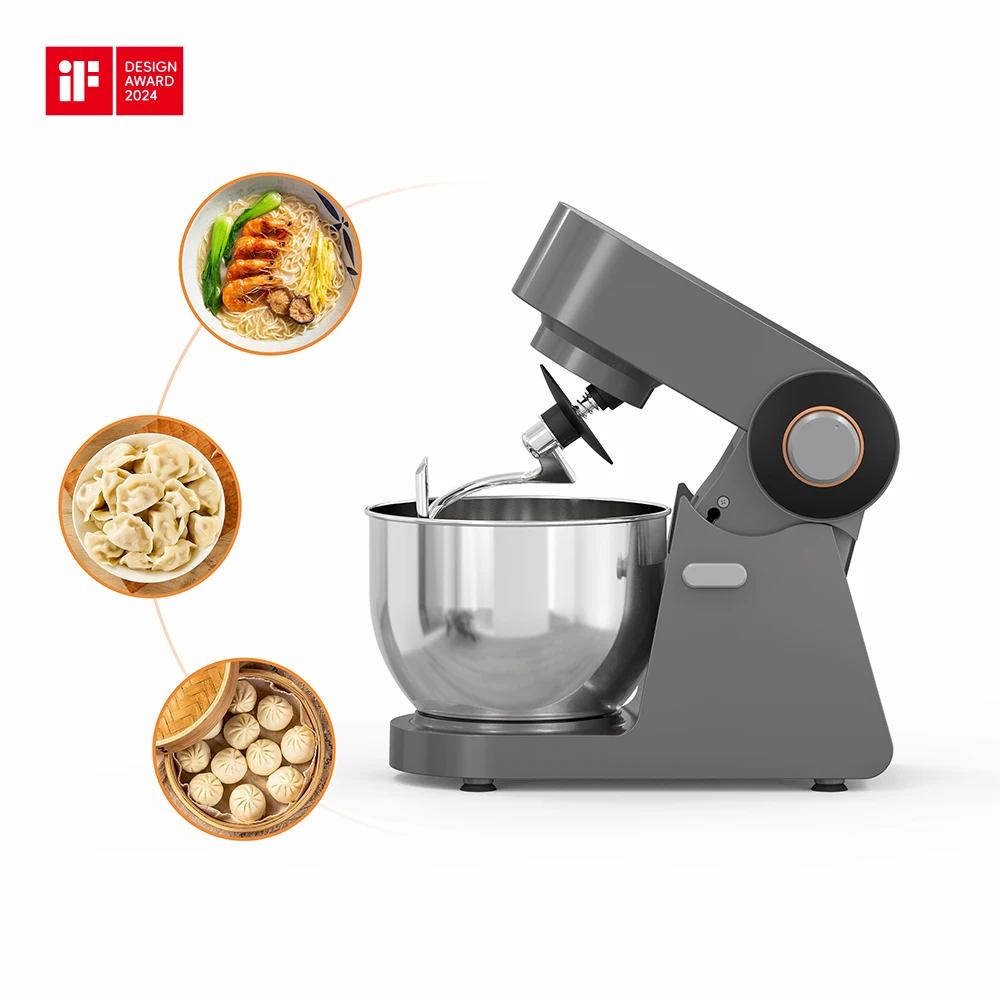 Electric Dough Mixer 6 Speeds Tile-Head Stand Dough Mixer Flour Mixing Machine Egg Cream Kneading Machine