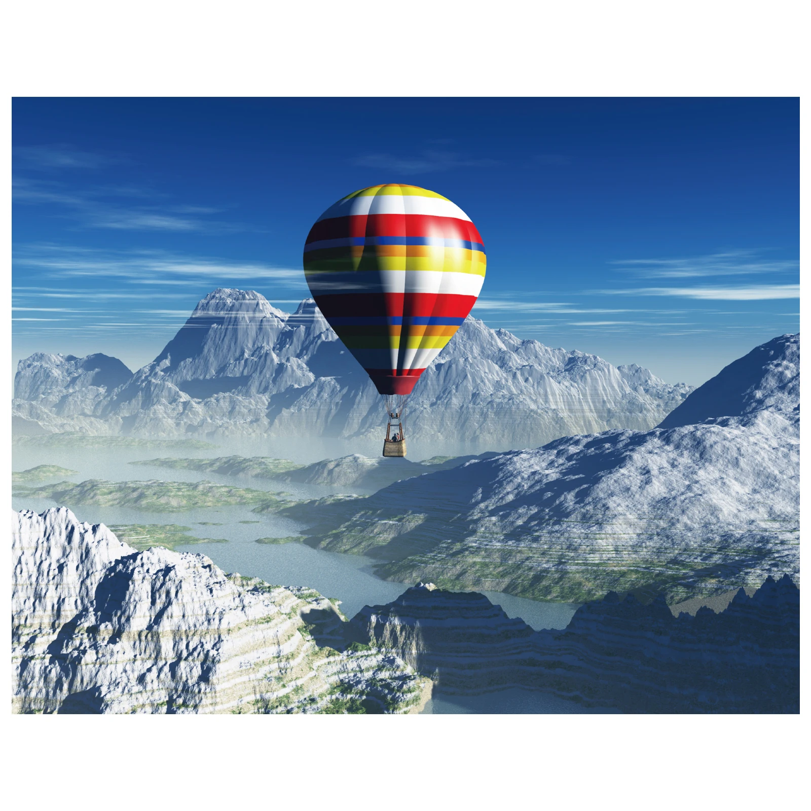 Miniwhale Free sample 500 pieces puzzle  OEM fire balloon mountain view jigsaw  puzzle eco friendly package