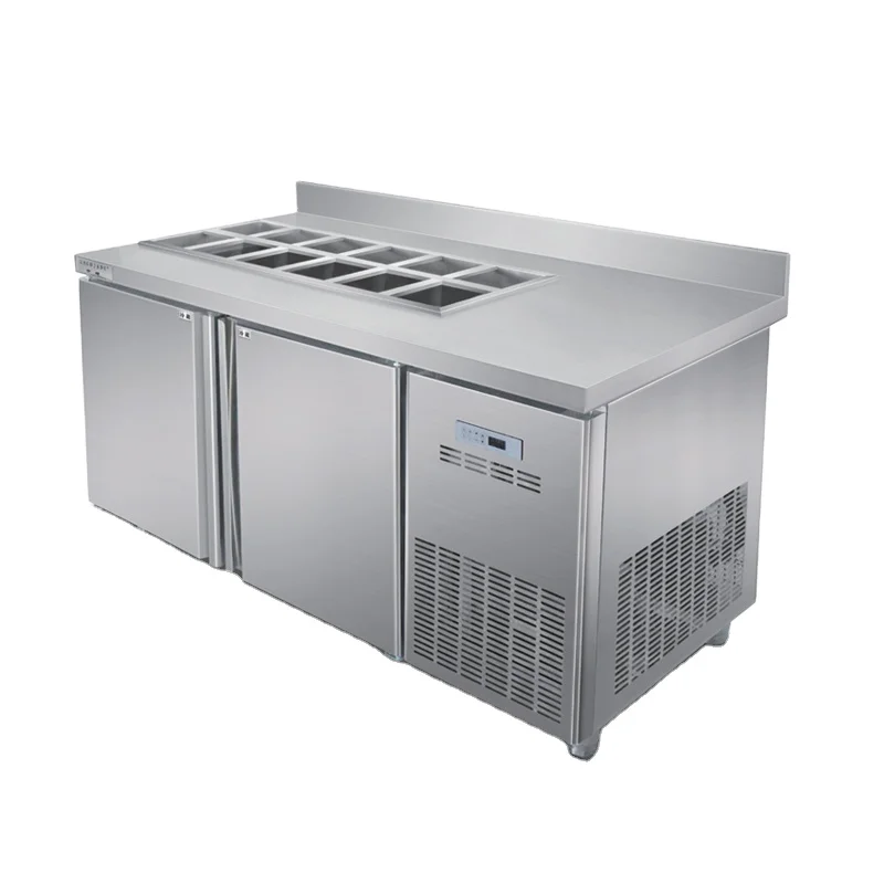 New design supermarket workbench horizontal mobile commercial 300L freezer refrigerators compressor