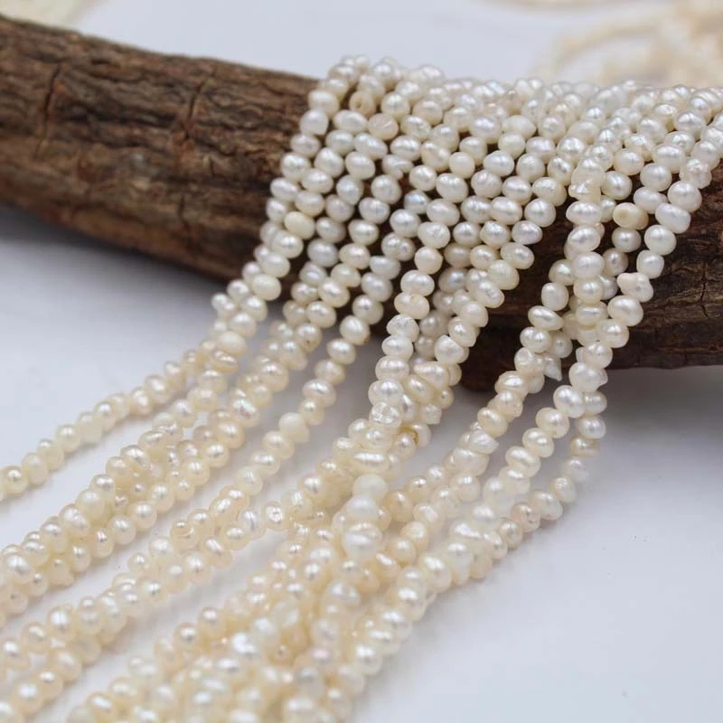 2-3mm potato shape DIY small pearl strand for making jewelry freshwater pearl wholesale