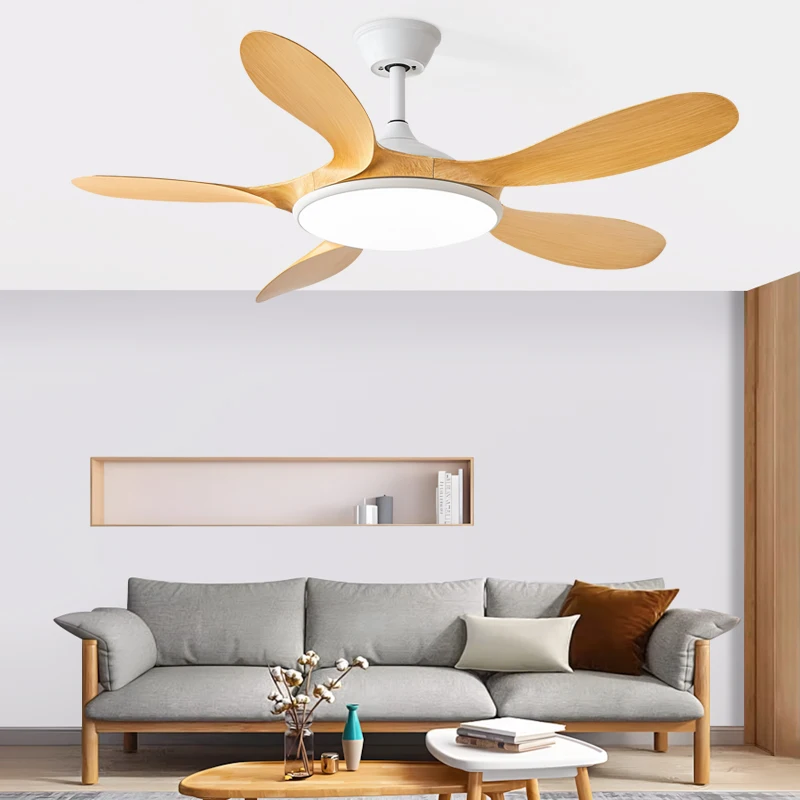 Modern LED Fan Light with Six-Speed Regulation 46/56 Inch Three-Color Light Source Living Room Bedroom Balcony Restaurant Villa