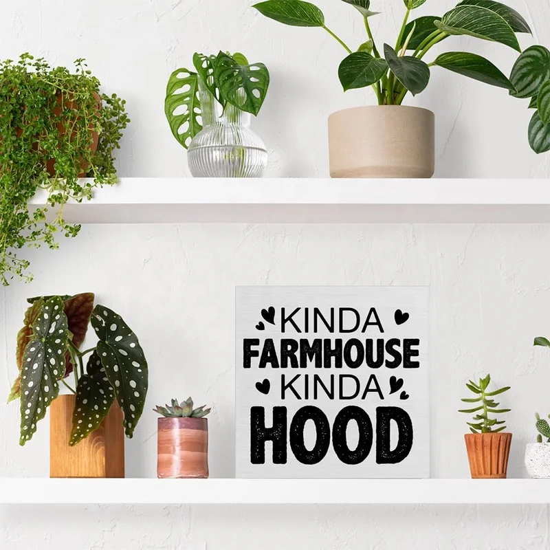 Farmhouse-Style Wooden Block Sign for Home Decor Tabletop Art and Desk Decoration for Christmas Holidays