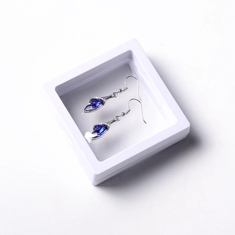 
Custom logo clear film jewelry packaging display box 5*5cm transparent 3D floating suspended jewelry display box 