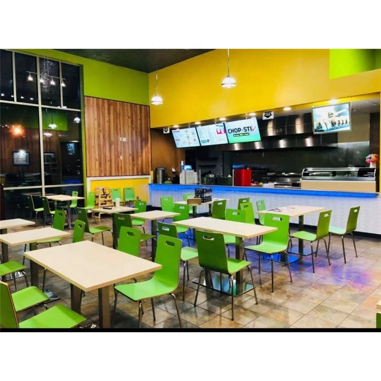 Фаст-фуд зеленый кафетерий фанера ресторан деревянный стул для