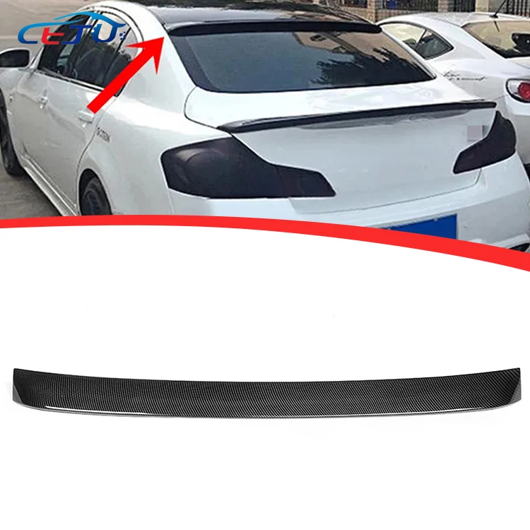 Carbon Fiber Look Rear Roof Spoiler Tail Trunk Lip Wing For Infiniti G35 G25 G37 Q40 4 Door Sedan 2007-2014