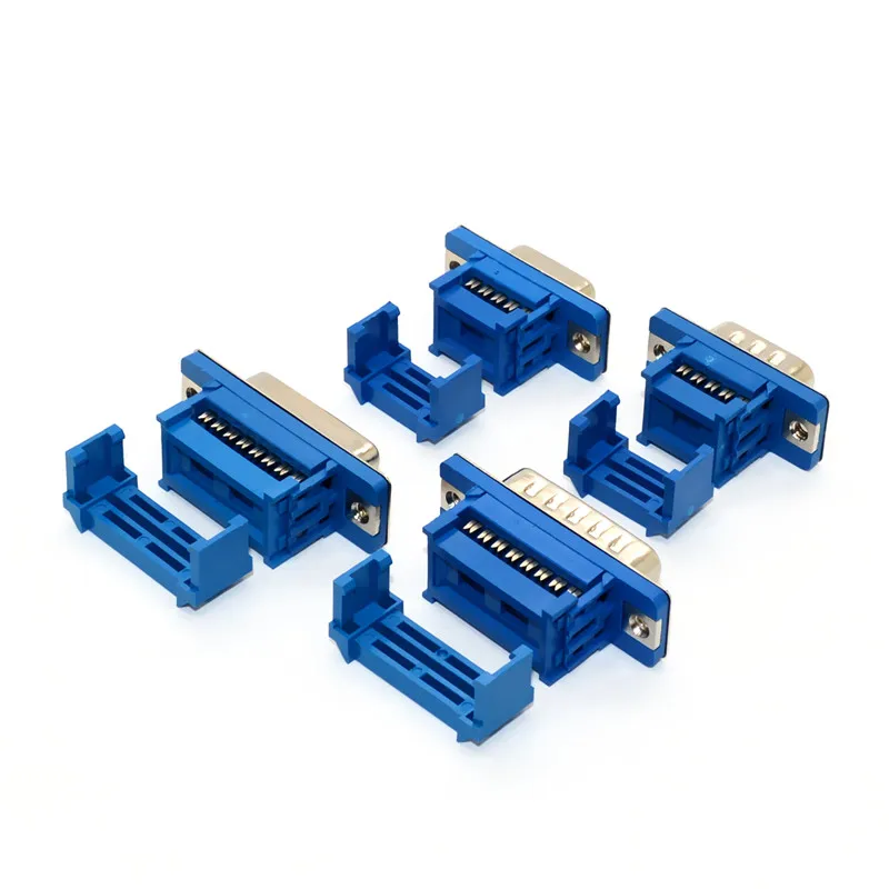 DIDC Series DB9 DB15 DB25 DB37 Male/Female Blue Connector serial port socket connector IDC crimp type D-SUB RS232 Adapter