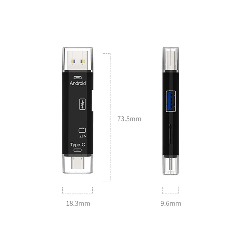  Type-C/micro USB кард-ридер адаптер 5 In1 мульти Micro Tf/Sd 2 0 черный белый NST-CR01 newsinte портативный