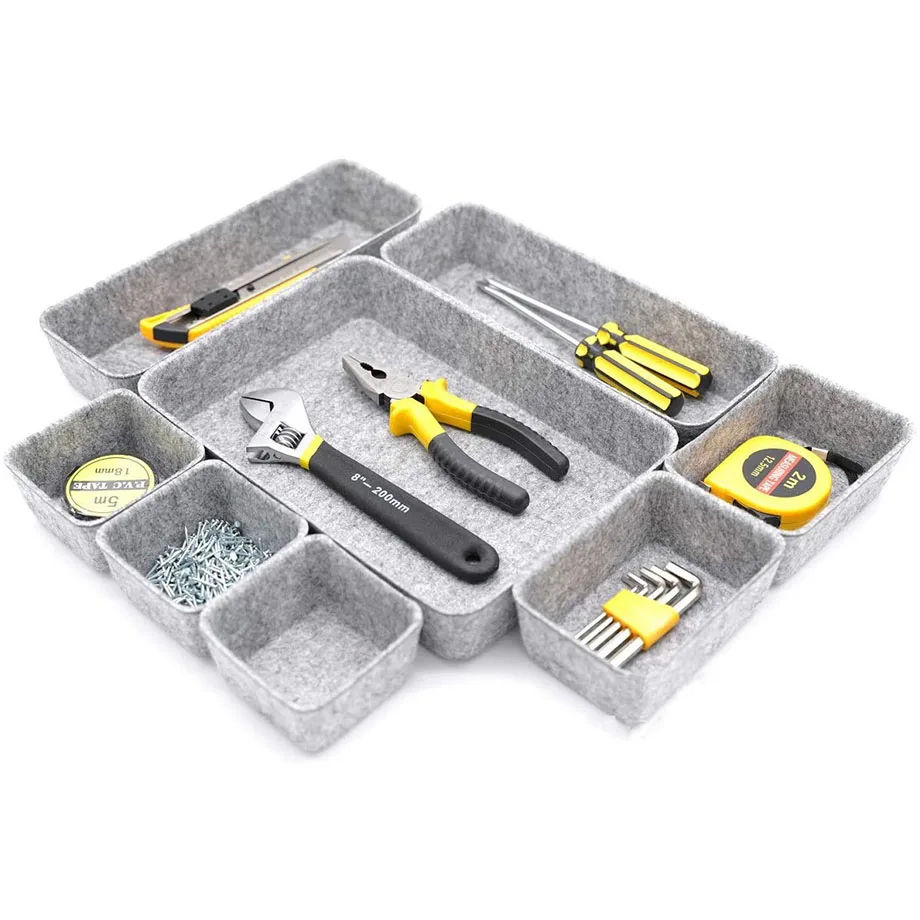 10 years professional  sourcing agent in china, Desk  Organizers, 8 Set Felt Drawer Organizer Desktop Makeup Cosmetics Boxes