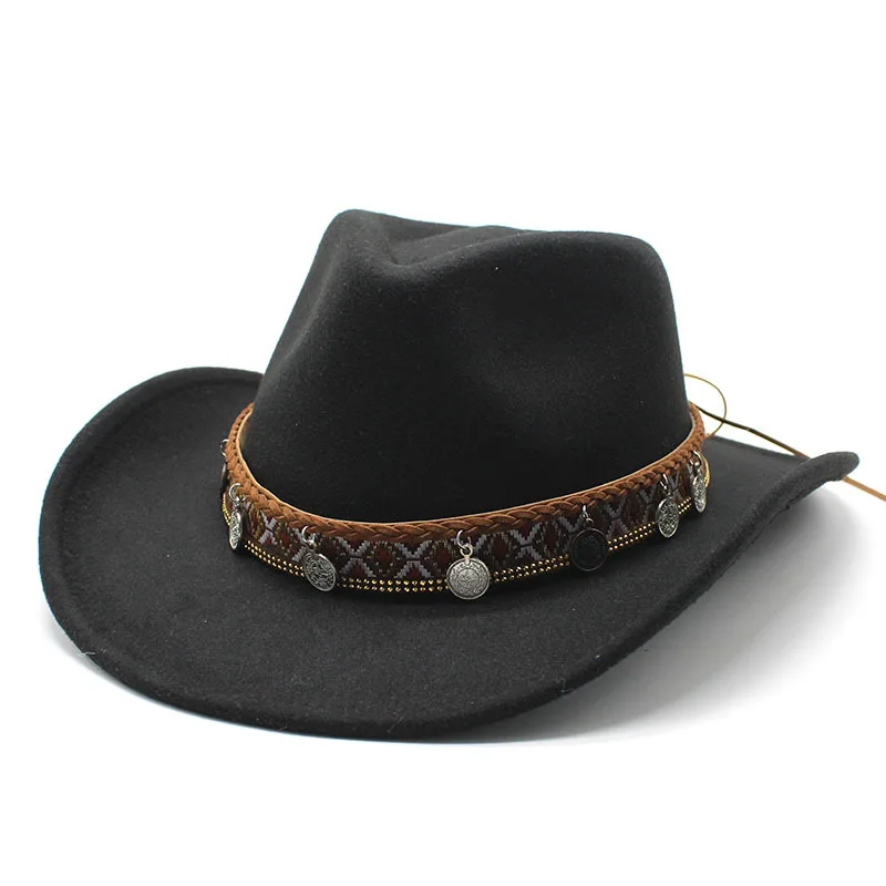 Складная забавная Китайская Шляпа cowgirl из фетра с широкими полями мексиканские ковбойские шляпы шерстяная фетровая шляпа