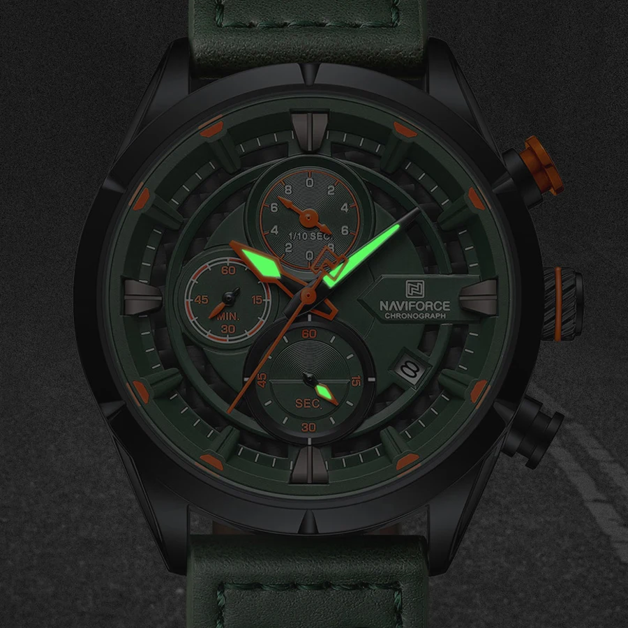 NAVIFORCE 8045 Fashion Luxury Quartz Analog Manufacturer Relojes Hombre Wholesale Business Casual Leather Strap Watch for Men