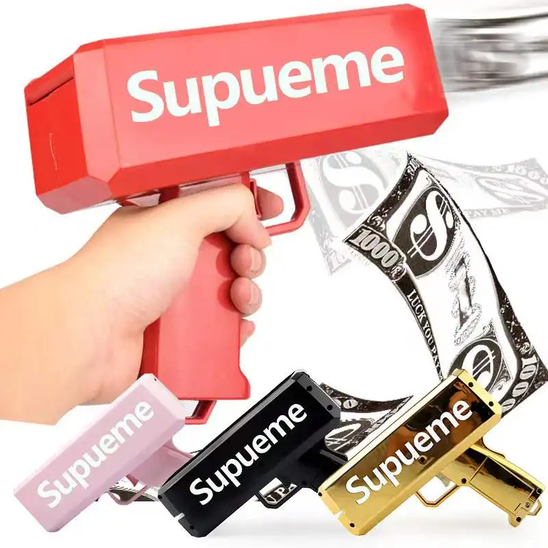 Hot Red Super Money Gun Toy Party Games Decorations Kids Playing In Stock