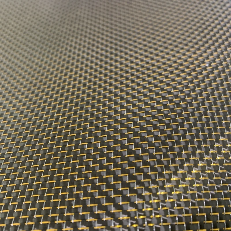 Glitter 3K carbon fiber fabric metal wire twill  carbon fiber cloth 200gsm
