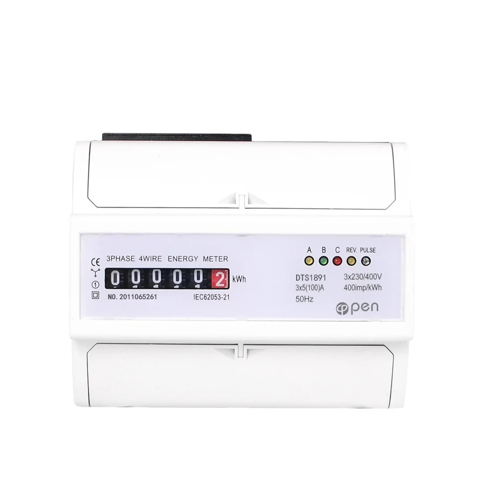 Three phases four wires CT 100 A   din rail  analog digital display household watt-hour kwh meter  electric energy meter
