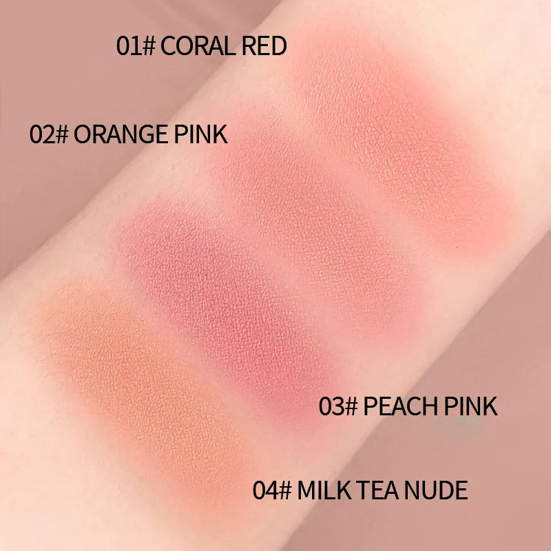 Private Label 4 Color Light Air Cushion Blush Mushroom Powder Puff Head Soft Fog Matte Powder Blusher for Lazy Novice