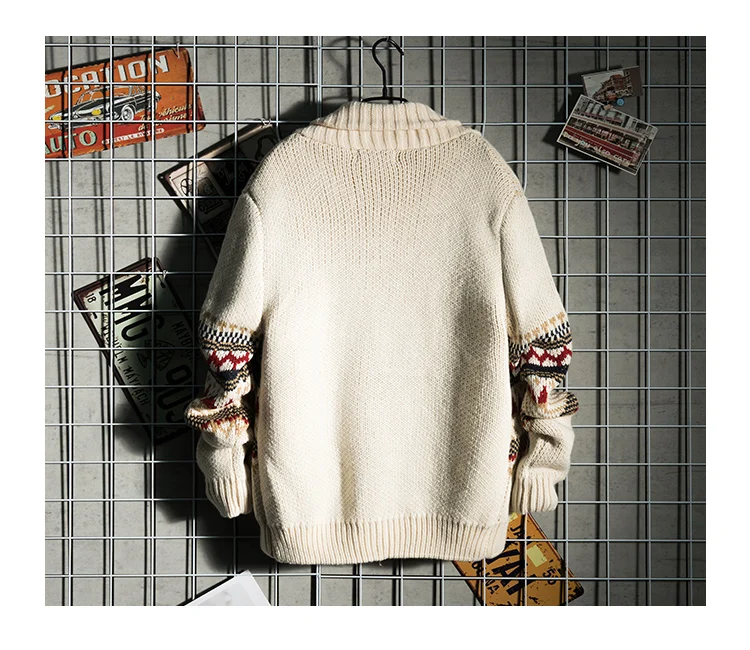 Мужские свитера с длинным рукавом и вышивкой, жаккардовые трикотажные кардиганы для мужчин