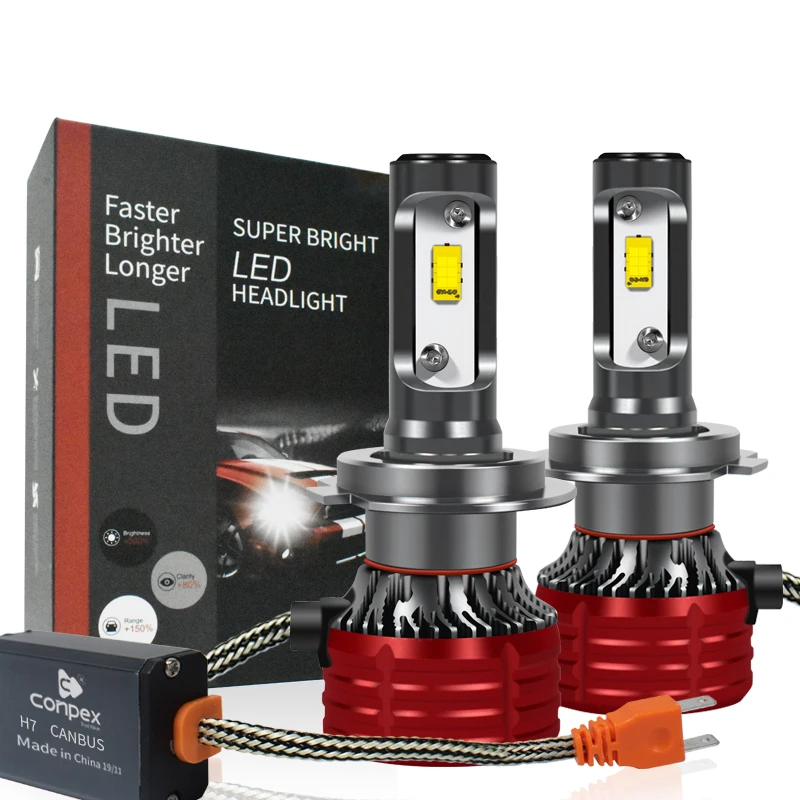 Conpex 9A Pro Customized 32W CSP USA Chip Universal Waterproof H7 car headlight with fan cooling Auto Led Headlight