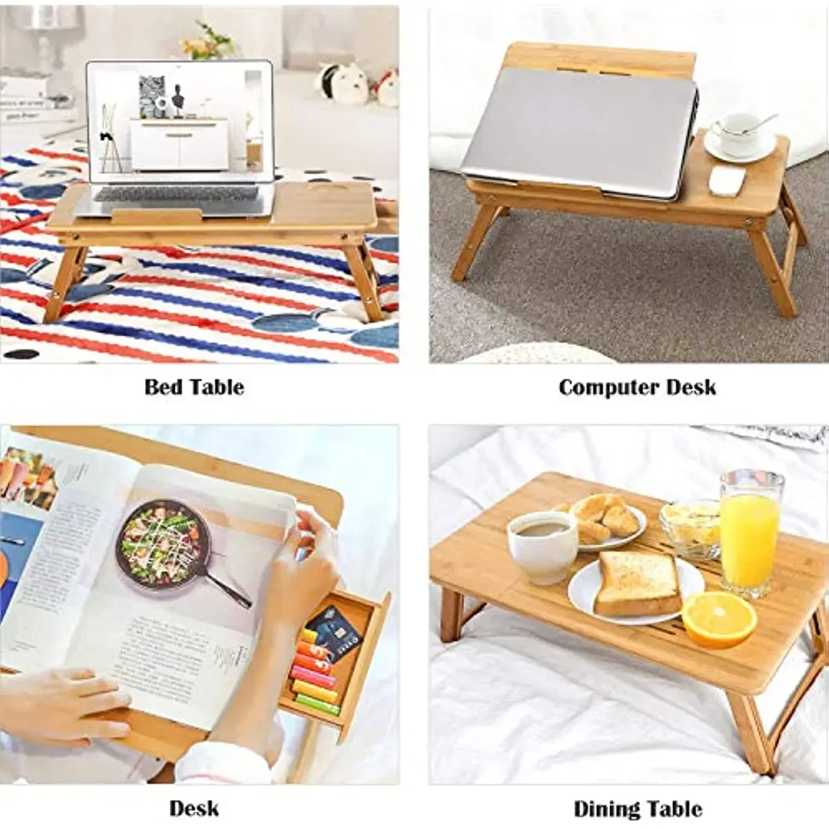 Home Folding Laptop Desk Laptop Bed Tray Table Desk Portable Lap Desk for Bed Sofa Study Reading